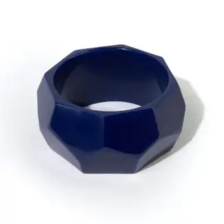 Ink&Alloy Hex Resin Bangle Navy