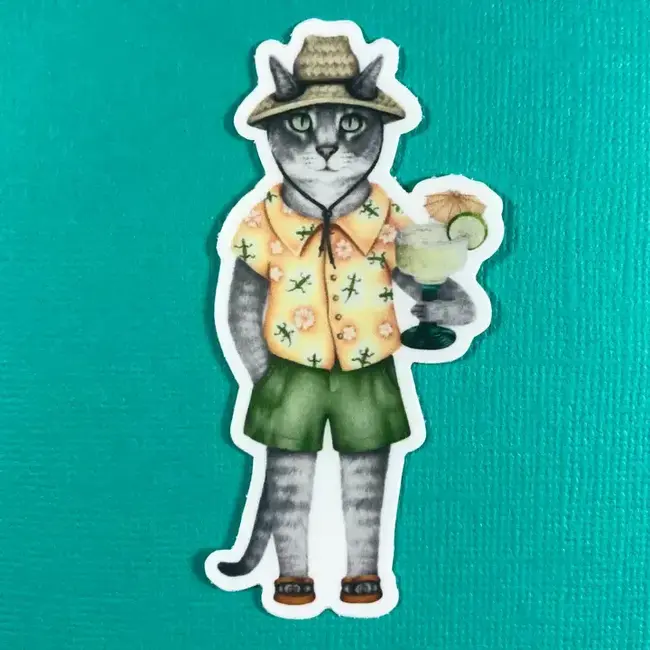 Abundance Illustration Margarita Cat Sticker