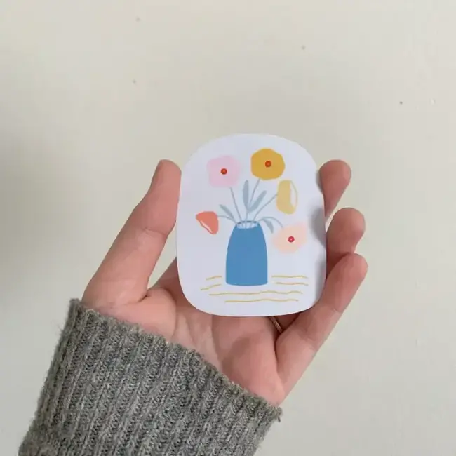 Allie Biddle Flower Vase Sticker