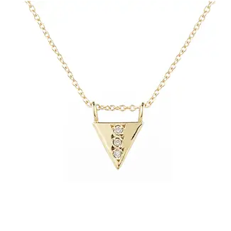 AILI FINE White Diamond Triangle Drop Necklace