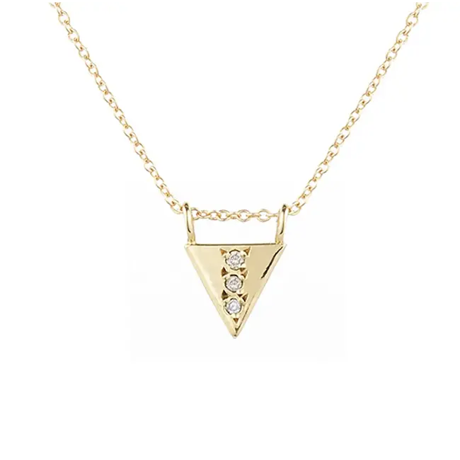 AILI FINE White Diamond Triangle Drop Necklace- 4668NYW