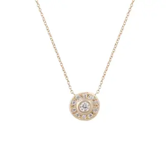 AILI FINE Moon Halo Diamond Gold Necklace