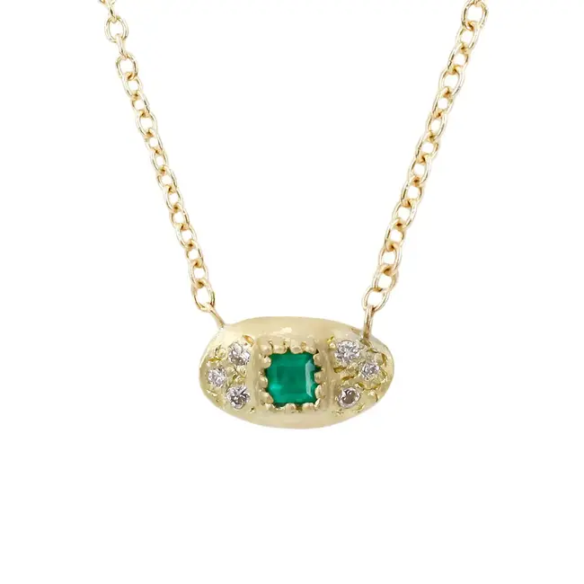 AILI FINE Samara Necklace - emerald- 411NYE