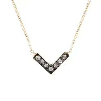 AILI FINE Triangle Necklace White Diamonds + Rhodium Plating