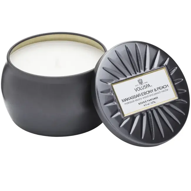 Voluspa Makassar Ebony Peach Mini Tin