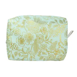 Dana Herbert Accessories Metallic Large Dopp Kit Aqua Blooms