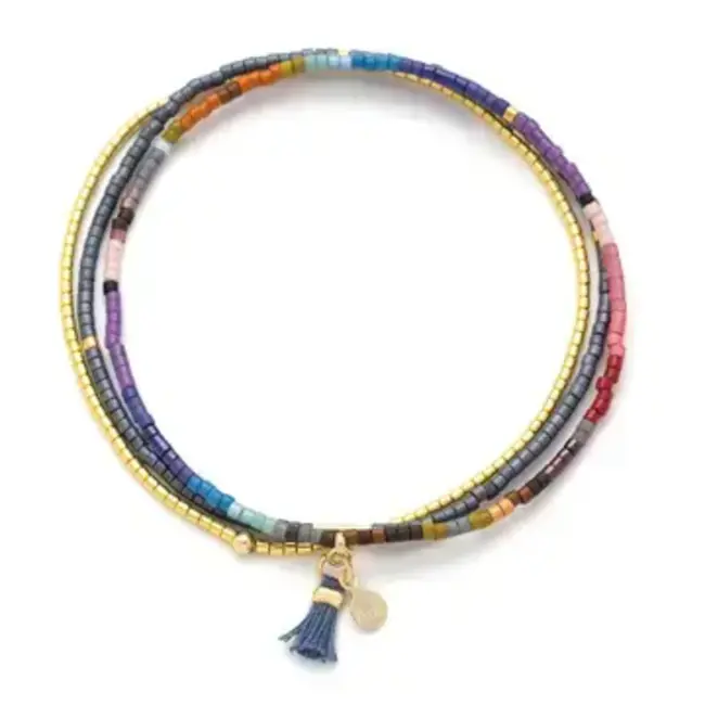 Scout Chromacolor Miyuki Bracelet Trio- Dark Multi/Gold