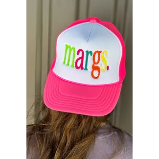 Spirit+Tribe Margs White/Neon Pink Trucker Hat