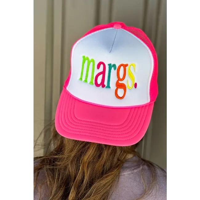 Spirit+Tribe Margs White/Neon Pink Trucker Hat