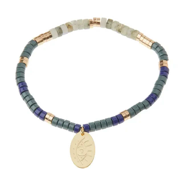 Scout Intention Charm Bracelet  Labradorite/Gold