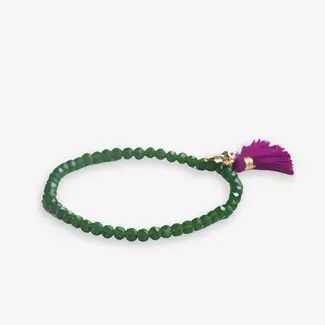 Ink&Alloy Patsy Solid Crystal Stretch Bracelet- Emerald