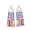 Ink&Alloy Brooke Beaded Fringe Earrings Square Neon White