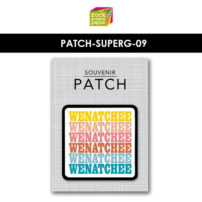 Rock Scissor Paper Wenatchee Iron On Patch- Sunset