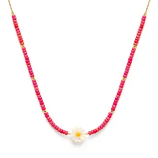Amano Studio Daisy Miyuki Bead Rainbow Coral Necklace