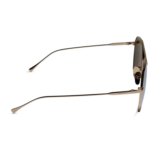 Diff Eyewear Dash Gold + Brilliant Gold Mirror Polarized