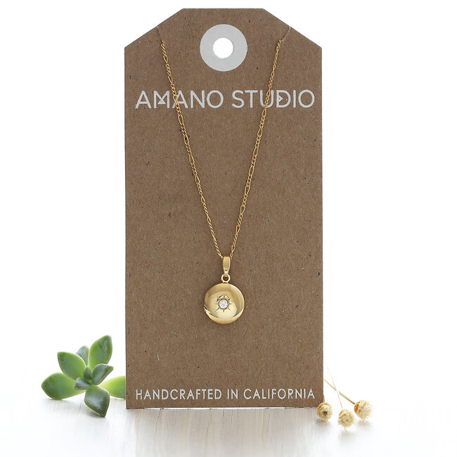 Amano Studio Small Gold Round Locket
