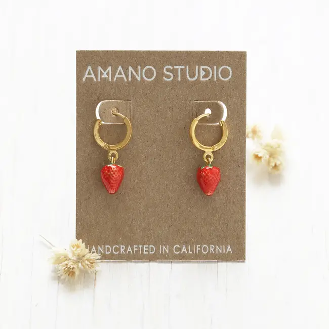 Amano Studio Strawberry Huggie Hoops