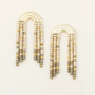 Scout Chromacolor Miyuki Rainbow Fringe Earring - Pewter Multi/Gold