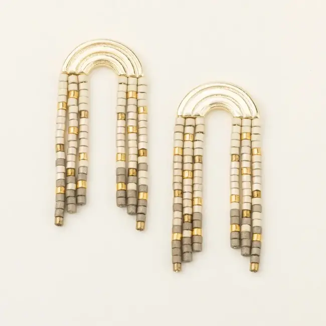 Scout Chromacolor Miyuki Rainbow Fringe Earring - Pewter Multi/Gold