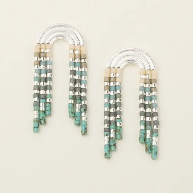 Scout Chromacolor Miyuki Rainbow Fringe Earring - Turq/Multi/Silver