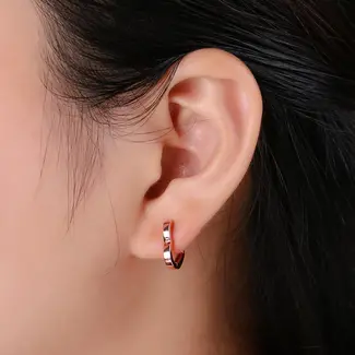 Gold Fill Earrings Heart Hoop