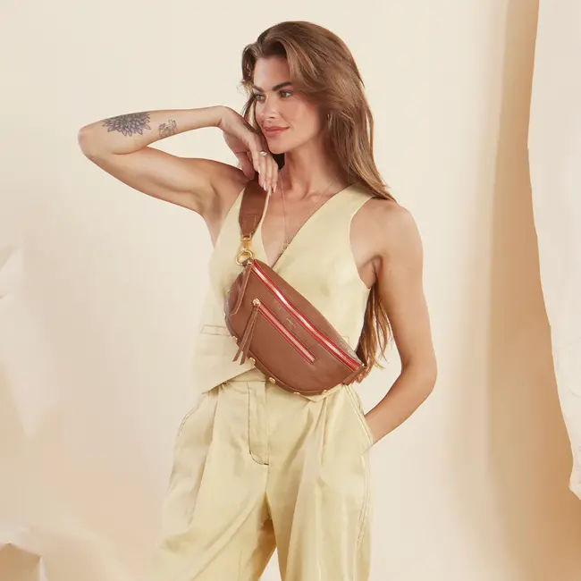 Hammitt Charles Crossbody  Mahogany Pebble