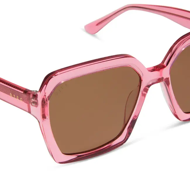Diff Eyewear Sloane Candy Pink Crystal + Brown