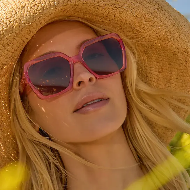 Diff Eyewear Sloane Candy Pink Crystal + Brown