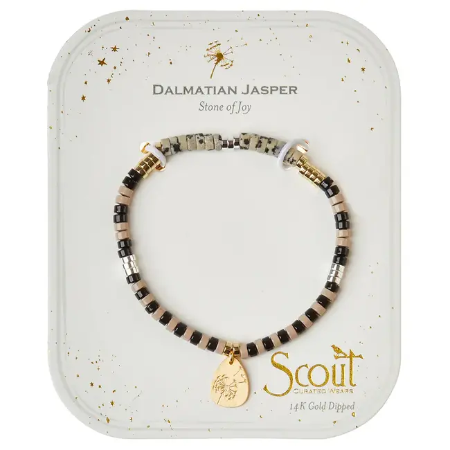 Scout Intention Charm Bracelet  Dalmation Jasper/Gold