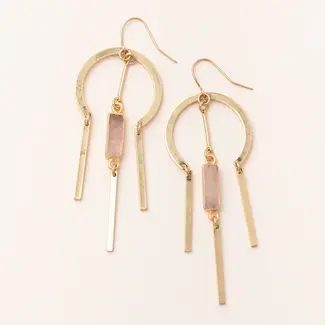 Scout Dream Stone Earring- Gold Rose Quartz