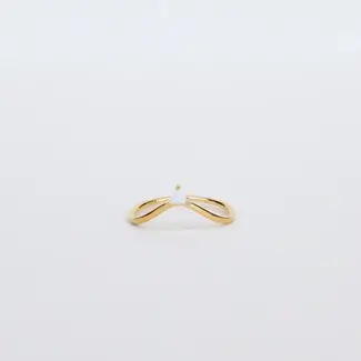 JaxKelly Arched Triangle White Opal Ring - 6