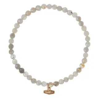 Scout Mini Faceted Stone Stacking Bracelet - Labradorite/Gold