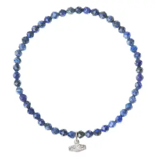 Scout Mini Faceted Stone Stacking Bracelet - Lapis/Silver
