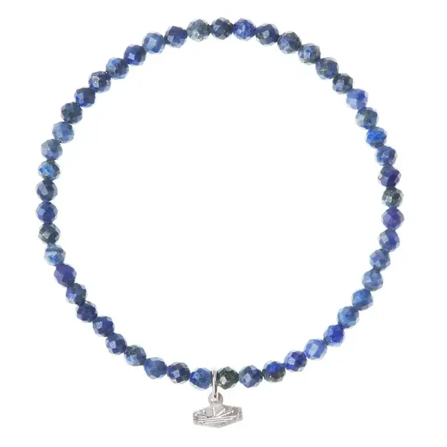 Scout Mini Faceted Stone Stacking Bracelet - Lapis/Silver