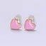 GF Pink Enamel Heart Studs