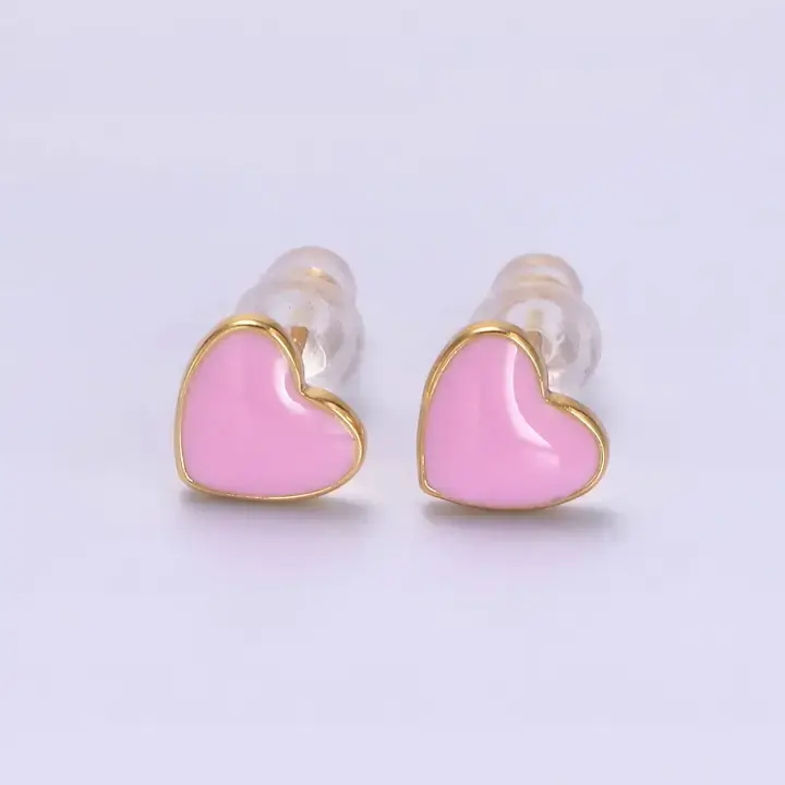 [Julie Vos] Heart Stud-Iridescent Blush Pink main image 1