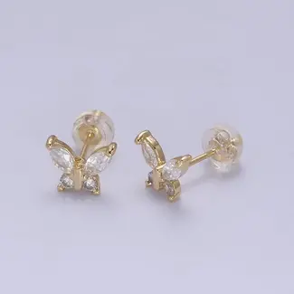 GF Tiny Butterfly CZ Studs