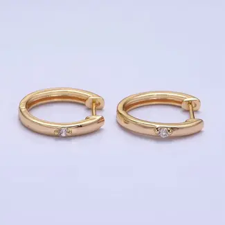 GF Oval Dotted CZ Huggies