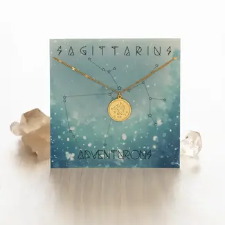 Amano Studio Zodiac Necklace Gold Sagittarius