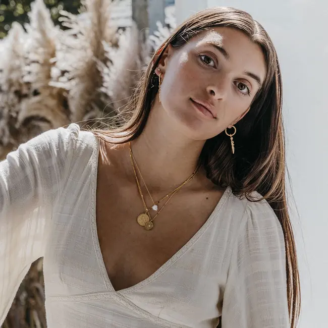 Amano Studio Zodiac Necklace Gold Aquarius