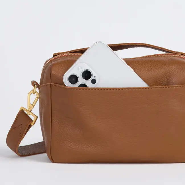 Hammitt Evan Crossbody Sml-Mahogany Pebble