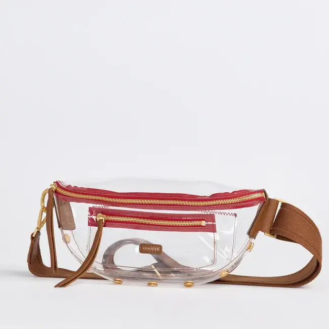 Hammitt Charles Crossbody Med Clear-Mahogany Pebble