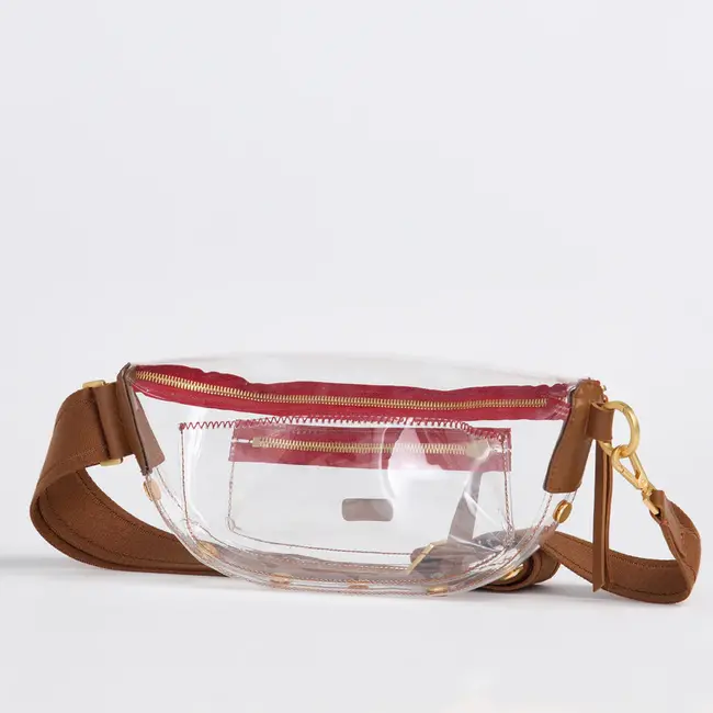 Hammitt Charles Crossbody Med Clear-Mahogany Pebble