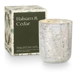 Illume Balsam & Cedar Small Boxed Crackle Glass