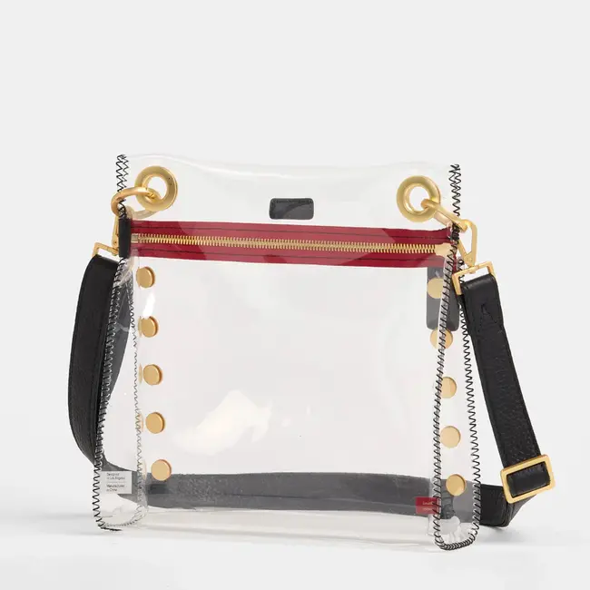 Hammitt Tony Med Clear-Black-BG-Red Zip