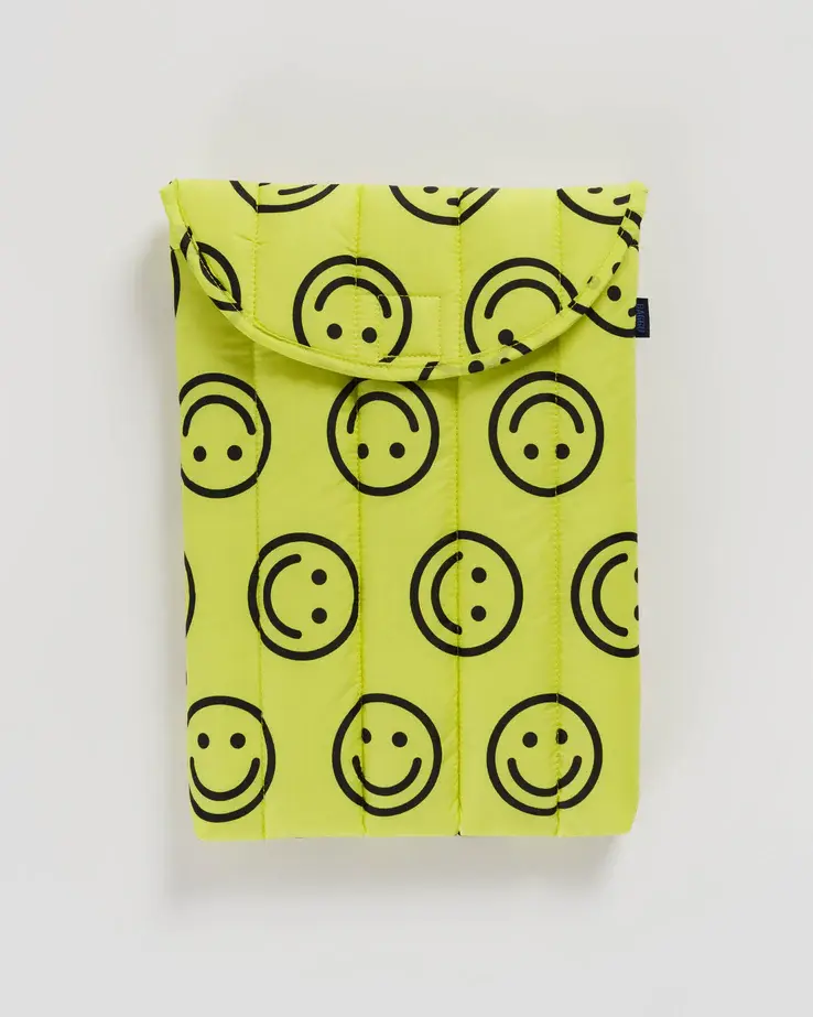 【BAGGU】Puffy Laptop Sleeve 13 /14 - Yellow Happy Baggu Puffy Laptop Sleeve 13