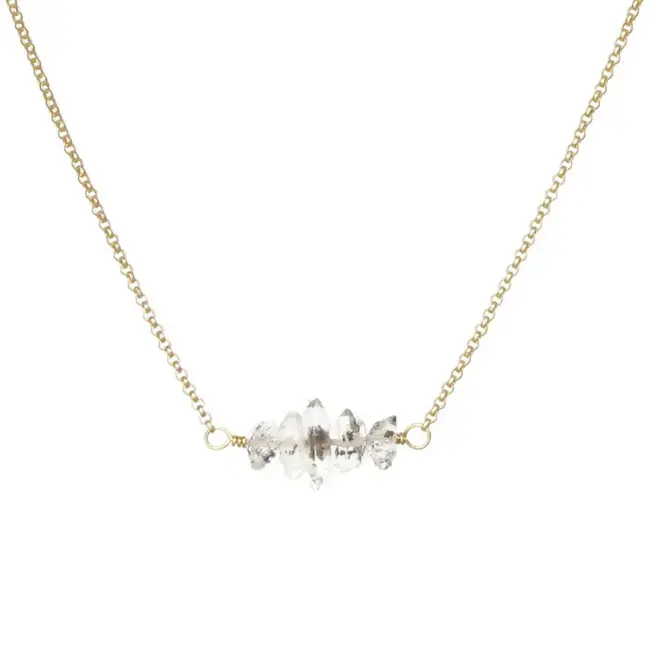 Tasi & Stowaway Herkimer Bar Necklace - Gold