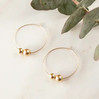 Tasi & Stowaway Metal Bauble Hoops - Gold