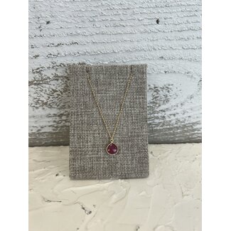 Tasi & Stowaway Bezel-wrapped Gemstone Necklace - Gold Ruby