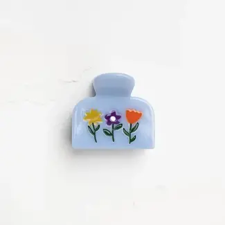 Tiepology Flowers in Bloom Hair Claw Clip - Blue Floral